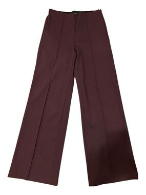 Ann Taylor Maroon High-Rise Tailored Trousers